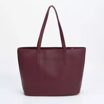 Сумка-шопер на молнии, цвет бордовый