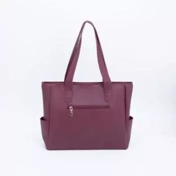 Сумка-тоут на молнии, цвет бордовый