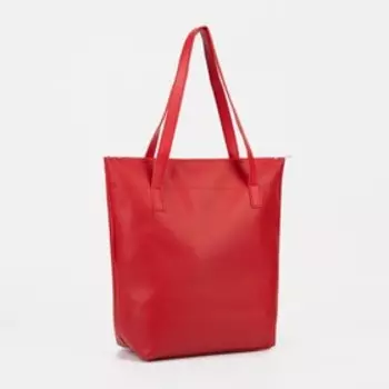 Сумка-шопер на молнии, цвет красный