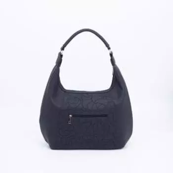 Сумка женская, отдел на молнии, длинный ремень, цвет чёрный