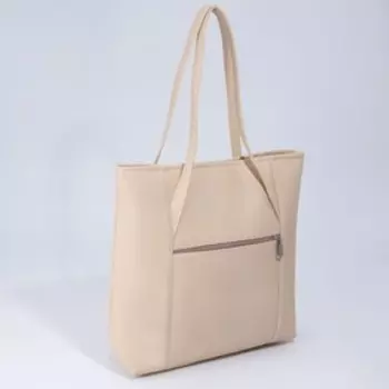 Сумка женская, отдел на молнии, наружный карман, цвет бежевый