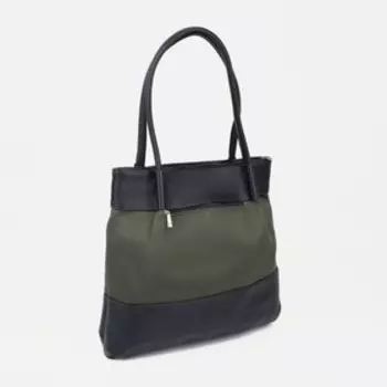 Сумка женская, отдел на молнии, наружный карман, цвет хаки