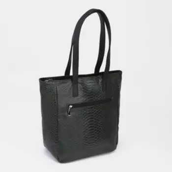 Сумка женская, отдел на молнии, наружный карман, цвет зелёный