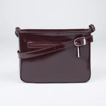 Сумка женская, отдел на молнии, наружный карман, длинный ремень, цвет бордовый