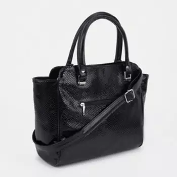 Сумка-тоут на молнии, цвет чёрный