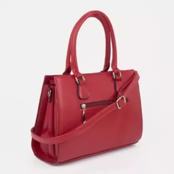 Сумка женская, отдел на молнии, наружный карман, регулируемый ремень, цвет тёмно-красный