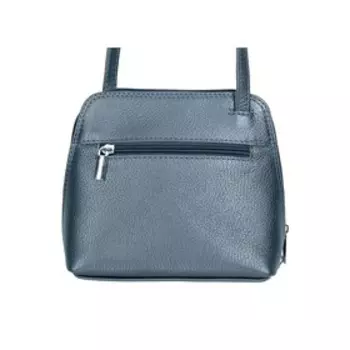 Сумка женская, плечевой ремень, синий тулип металлик