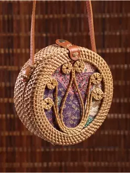 Сумка женская через плечо плетёная «Капля», 20670 см, ротанг