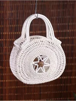 Сумка женская плетёная «Звезда», 251035 см, ротанг, белая