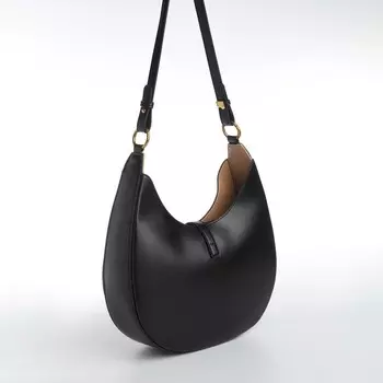 Сумка женская на застёжке TEXTURA, косметичка, средний размер, цвет чёрный