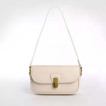 Сумка женская на клапане TEXTURA, маленький размер, цвет молочный
