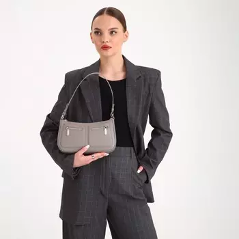 Сумка женская на молнии TEXTURA, маленький размер, цвет серый