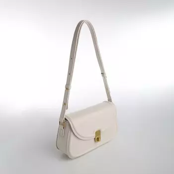 Сумка женская на клапане TEXTURA, средний размер, цвет молочный