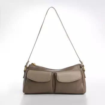 Сумка женская на молнии TEXTURA, средний размер, цвет бежево-серый