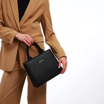 Сумка женская тоут TEXTURA на молнии, 221122 см, чёрная