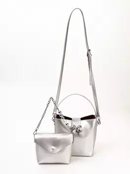 Сумка женская тоут на магните, 27712 см, серебристая