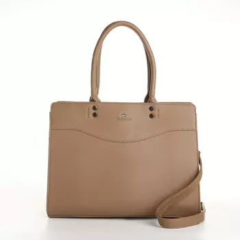 Сумка женская тоут на молнии, 331225 см, однотонная, бежевая