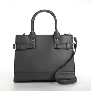 Сумка женская тоут на молнии, 291022 см, однотонная, серая