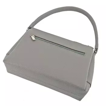 Сумка женская В2824-05140, цвет Серый, натуральная кожа, 25х9х18 см