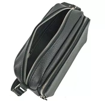 Сумка женская В2826-00140, цвет Черный, натуральная кожа, 20х7х14 см