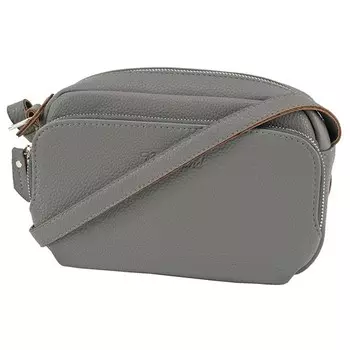 Сумка женская В2826-05141, цвет Серый, натуральная кожа, 20х7х14 см