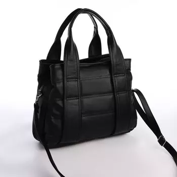 Сумка женская "Золотой дождь" на молнии, 2 наружных кармана, цвет чёрный