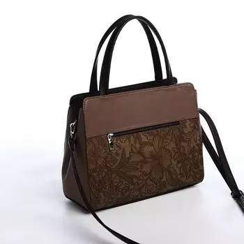 Сумка женская "Золотой Дождь" на молнии, цвет коричневый