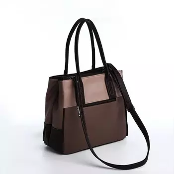 Сумка женская "Золотой Дождь" на молнии, цвет бежевый/коричневый