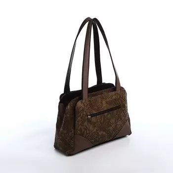 Сумка женская "Золотой дождь" на молнии, наружный карман, цвет коричневый