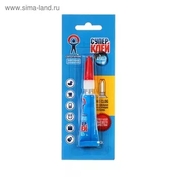 Супер-клей моментальный "Еврогарант", гель, 3 г