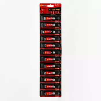 Супер-клей моментальный, сверхпрочный "Сила", 3 г, лента на блистере, 1 шт