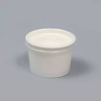 Супница белая, с пластиковой крышкой, 250 мл