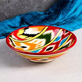 Бульонница узбекская Риштанская Керамика «Атлас», 1.1 л, d=23 см, разноцветная