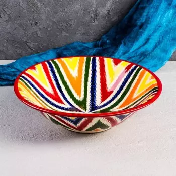 Бульонница узбекская Риштанская Керамика «Атлас.Ромбы», 2 л, d=28 см, разноцветная