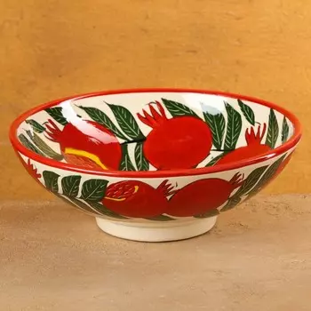 Бульонница узбекская Риштанская Керамика «Гранаты», 1 л, d=25 см, МИКС