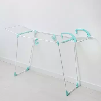 Сушилка для белья напольная, рабочая длина 18 м, цвет белый