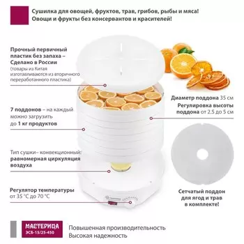 Сушилка для овощей «Мастерица ЭСБ-15/25-450», 450 Вт, 7 ярусов