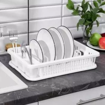 Сушилка для посуды IDEA, 42.527.59.5 см, пластик, белый