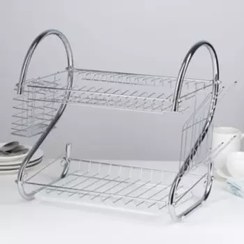 Сушилка для посуды Доляна «Стойка», S-образная, 4023.534 см, хромированная