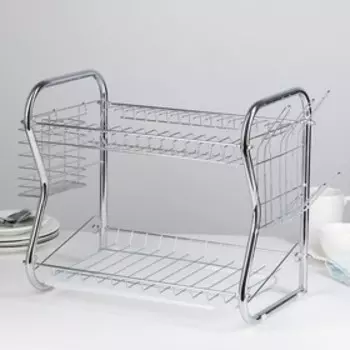 Сушилка для посуды Доляна «Стойка», В-образная, 4023,534 см, цвет хром