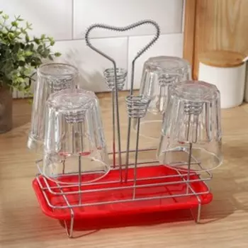 Сушилка для стаканов Доляна, 23×13×21,5 см, цвет МИКС