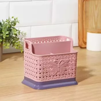 Сушилка для столовых приборов Доляна, 161114 см, 3 отделения, цвет МИКС