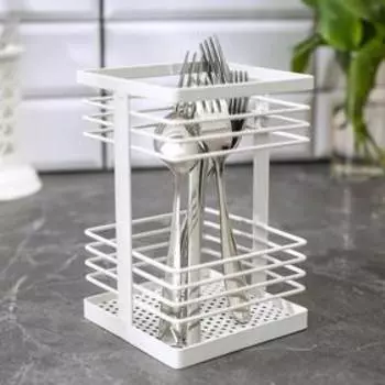 Сушилка для столовых приборов Доляна, 16,2×10,5×10,5 см, цвет белый