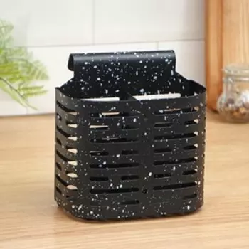 Сушилка для столовых приборов Доляна, 17.516.59 см, подвесная, металл, чёрная