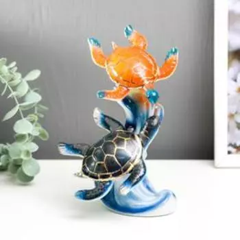 Сувенир "2 морские черепашки на волне", МИКС