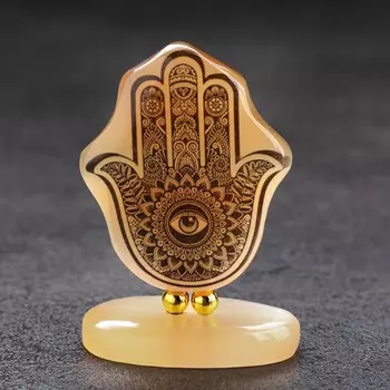 Фигурка-оберег на подставке «Рука Фатимы», селенит