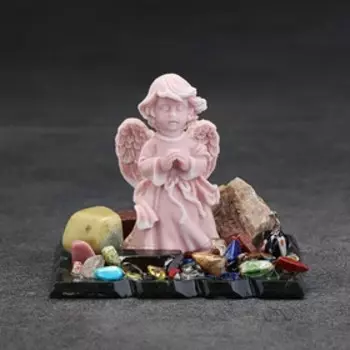 Сувенир "Ангелочек молящийся ", змеевик, мрамор