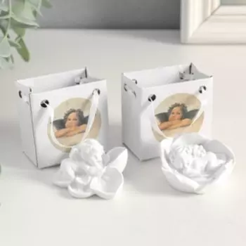 Сувенир "Ангелочек спящий в цветке" МИКС 3,5х5,5х5,5 см