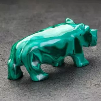 Сувенир "Бегемот", натуральный малахит