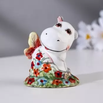 Сувенир "Бегемотик", ярославская майолика, h=6 см